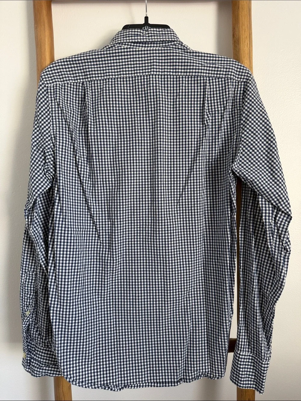 J. Crew Navy and White Gingham Button-Down Shirt